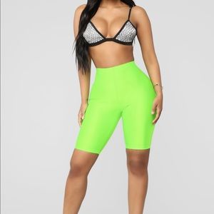 Neon green shorts